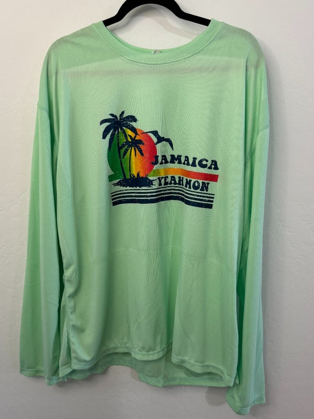 InGear Mint Green Jamaica "Yeah Mon" Long Sleeve Graphic Tee | Size XXL